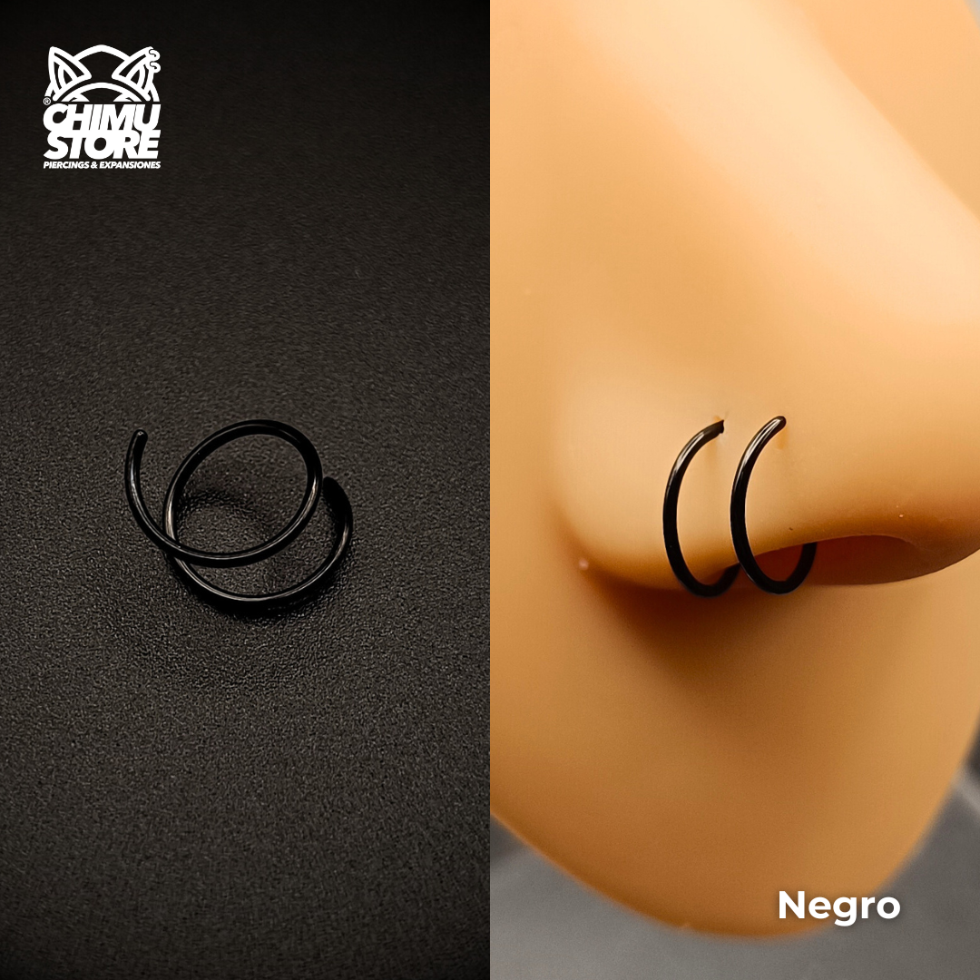 Nostril Acero Inoxidable - Doble Argolla 8mm (0,8mm;8mm) (20G)