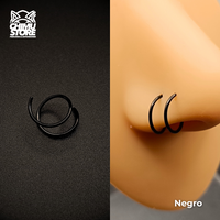 Nostril Acero Inoxidable - Doble Argolla 8mm (0,8mm;8mm) (20G)