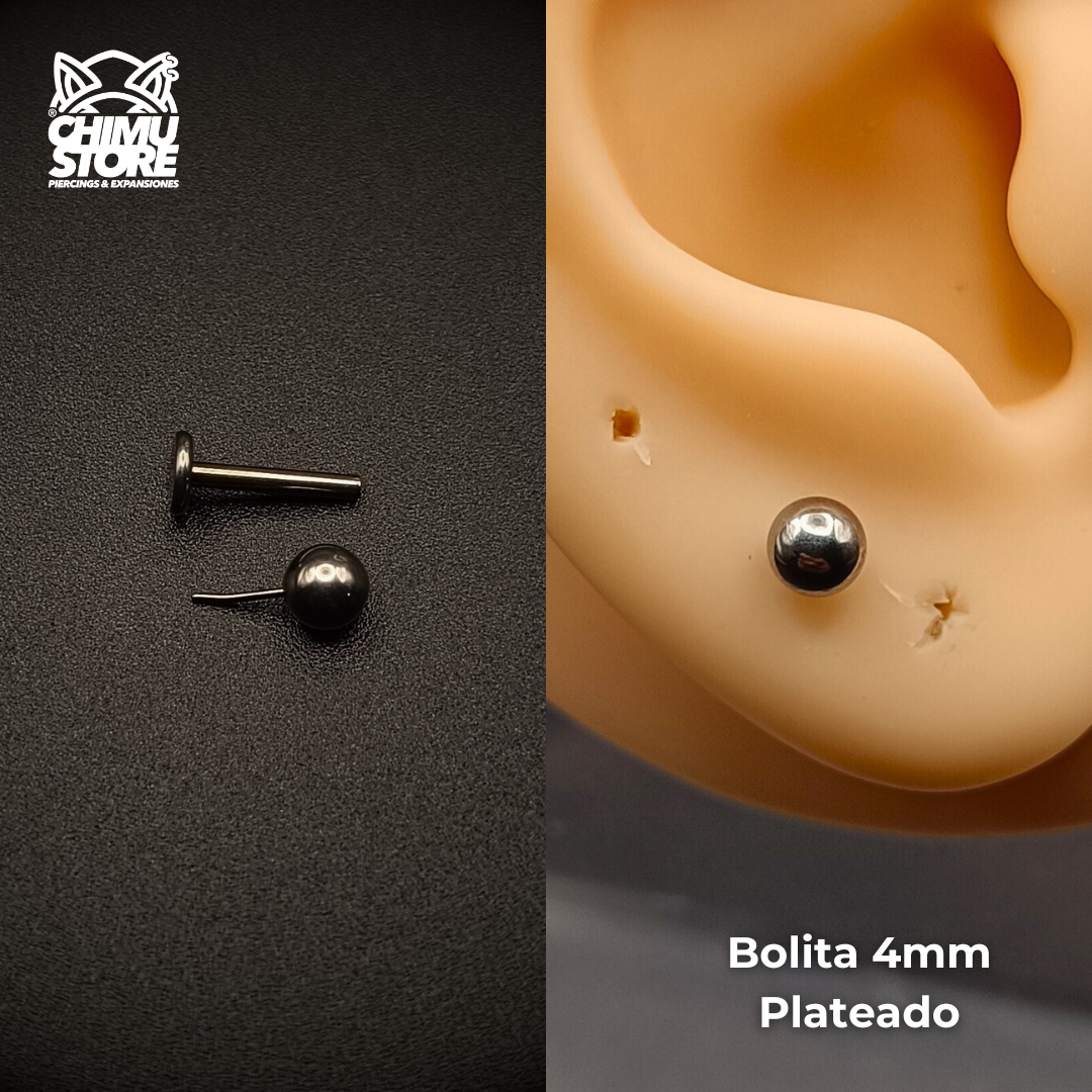 NEW Labret Push Pin Titanio G23 - Bolitas 3mm y 4mm (1,2mm) (16G)