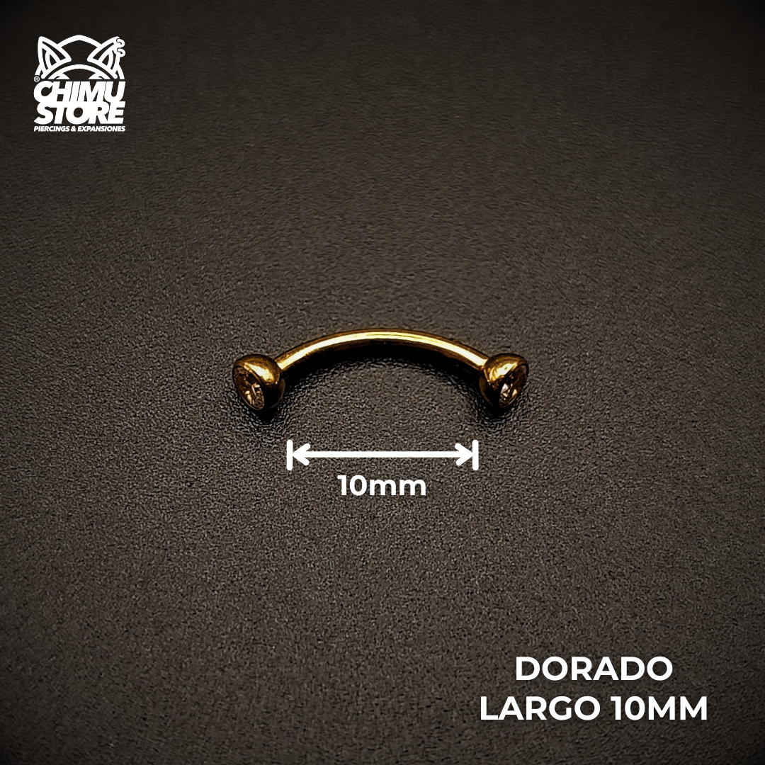 NEW Banana (HC) Titanio G23 - Bezel Set Zirconias (1,2mm) (16G)