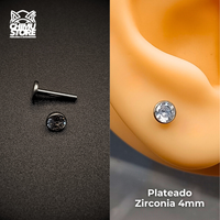 NEW Labret (HC) Titanio G23 - Bezel Set Zirconia (1,2mm;8mm) (16G)