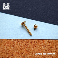 Labret Rosca Interna Titanio ASTM F-136 - Bolita 3mm Dorados (1,2mm) (16G)