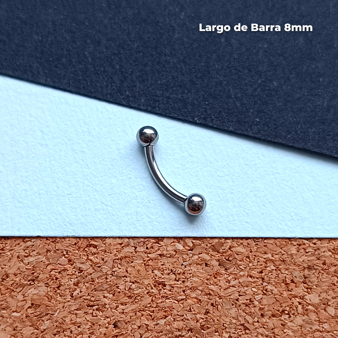 REP Banana Rosca Interna Titanio ASTM F-136 - Plateada Bolitas 3mm (1,2mm) (16G)