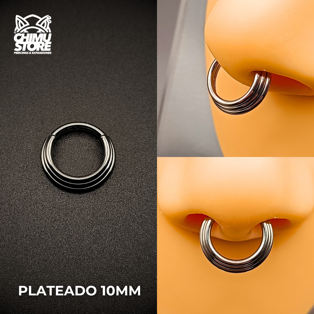 NEW Argolla Clicker Titanio G23 - Triple Argolla Gradiente 001 (1,2mm) (16G)