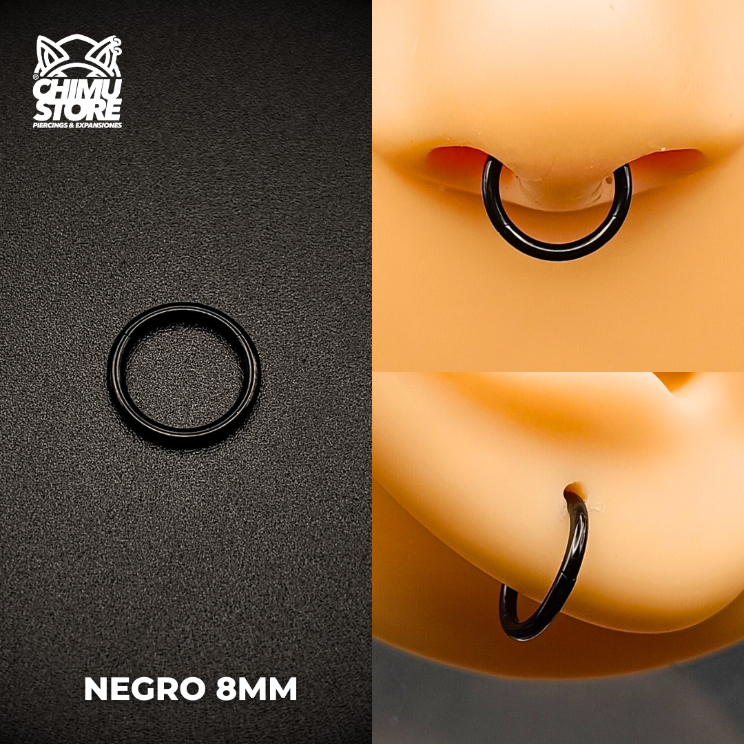 NEW Argollas Clicker Titanio G23 - Lisas Tamaño 8mm (1,2mm) (16G)