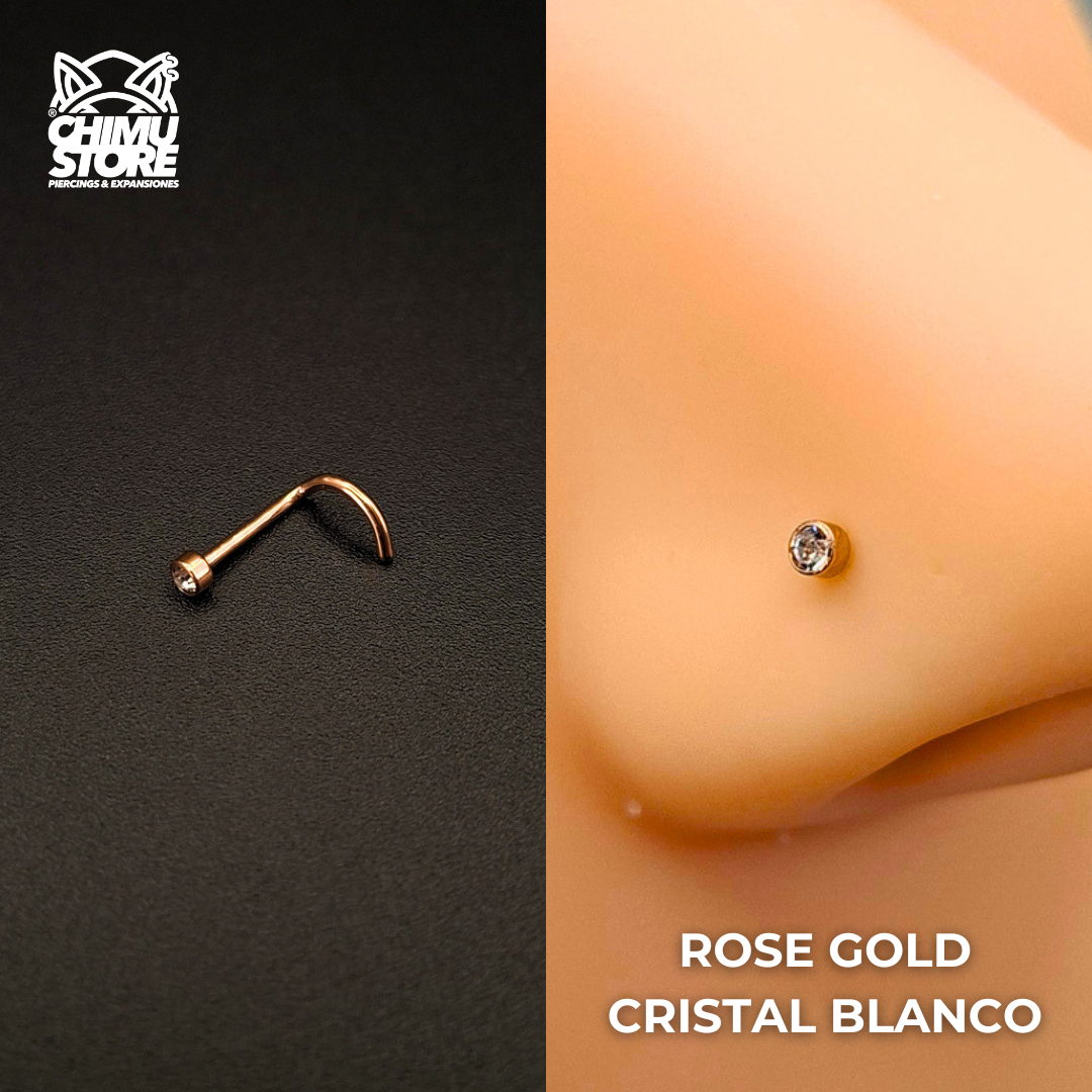NEW Nostril Screw Colita Titanio G23 - Cristales (0,8mm) (20G)