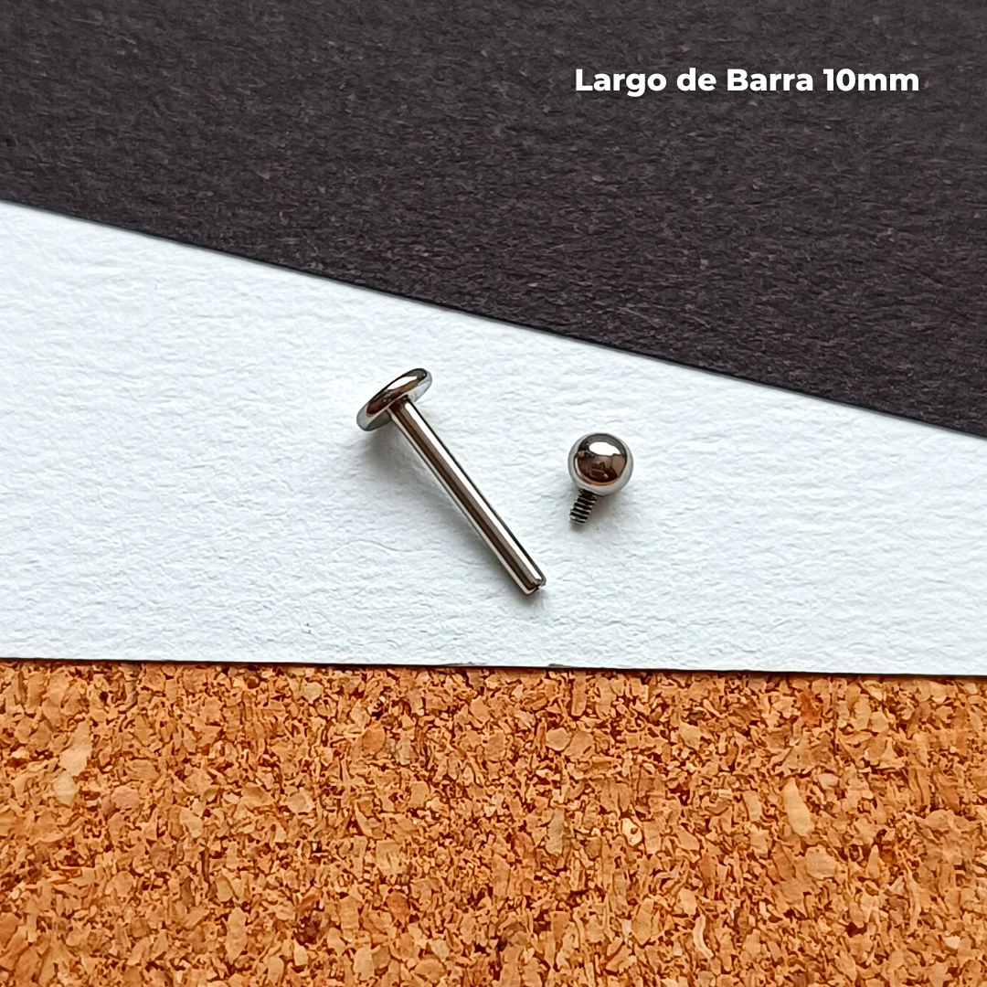 REP Labret Rosca Interna Titanio ASTM F-136 - Bolita 3mm Plateados (1,2mm) (16G)
