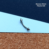 NEW Banana Rosca Externa Titanio G23 - Puntas 3mm Plateado (1,2mm) (16G)