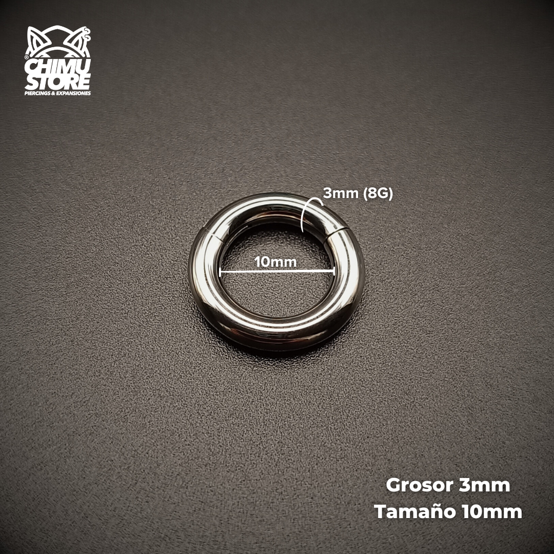Argollas Clicker Lisas Titanio ASTM F-136 - para Expansiones desde 2,5mm (10G)