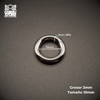 Argollas Clicker Lisas Titanio ASTM F-136 - para Expansiones desde 2,5mm (10G)