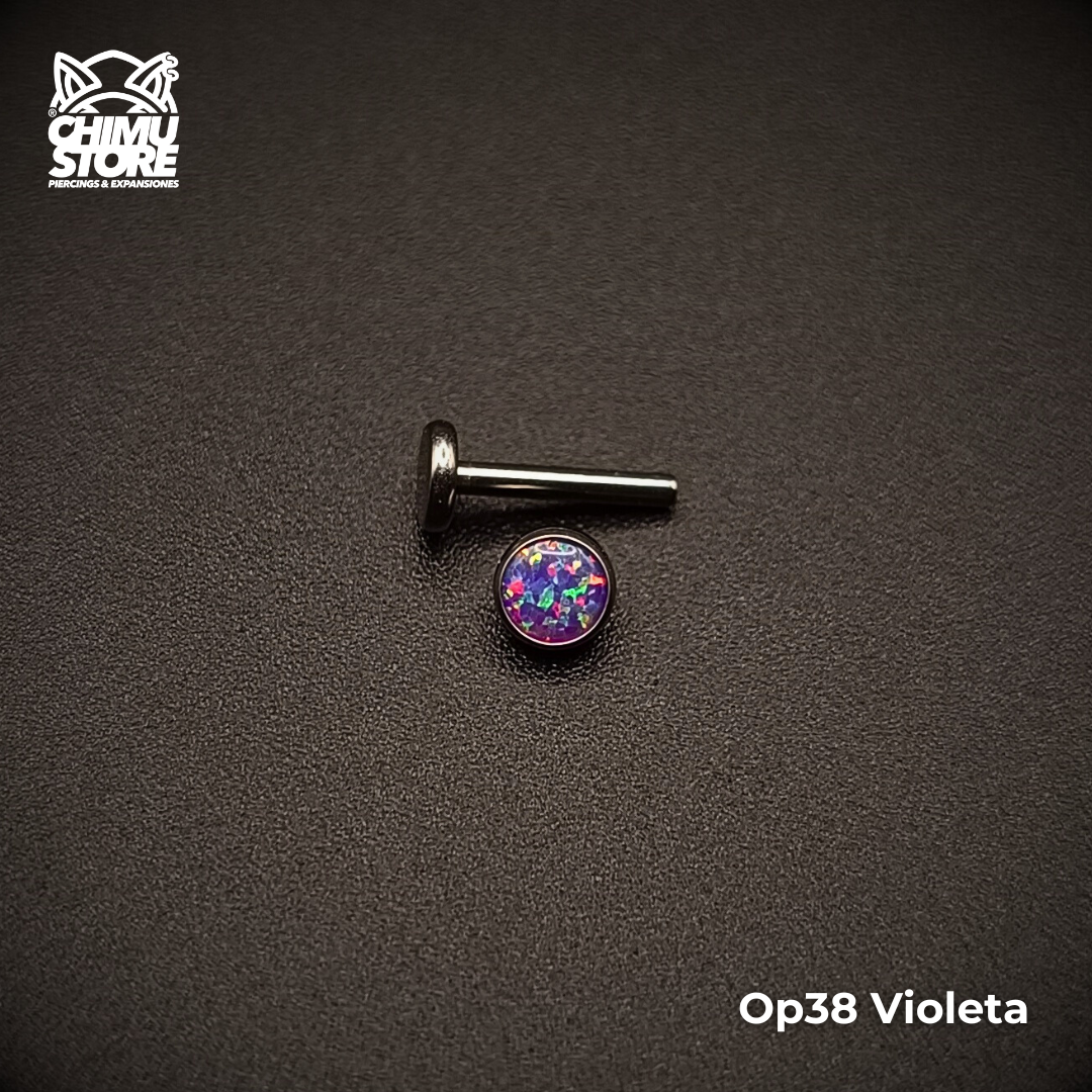 Labret Titanio G23 - Piedra Opalita de 4mm (1,2mm;8mm) (16G)