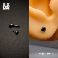 NEW Labret (HL) Titanio G23 - Prong Set Zirconia M001 (1,2mm) (16G)