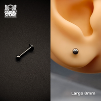 NEW Labret (HC) Titanio ASTM F-136 - Bolita de 3mm Plateados (1,2mm) (16G)