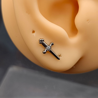 Labret Titanio ASTM F-136 - Daga con Zirconia (1,2mm;8mm) (16G)