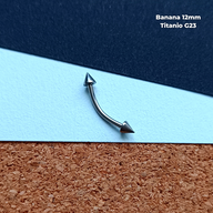 NEW Banana Rosca Externa Titanio G23 - Puntas 3mm Plateado (1,2mm) (16G)