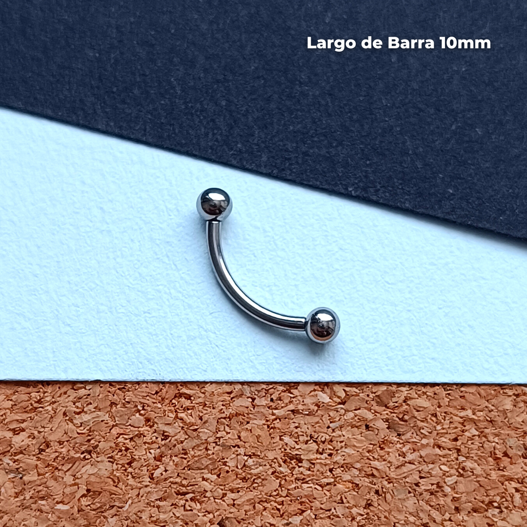 REP Banana Rosca Interna Titanio ASTM F-136 - Plateada Bolitas 3mm (1,2mm) (16G)