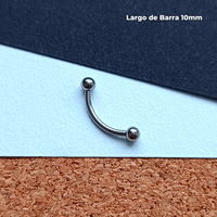 Banana Rosca Interna Titanio ASTM F-136 - Plateada Bolitas 3mm (1,2mm) (16G)
