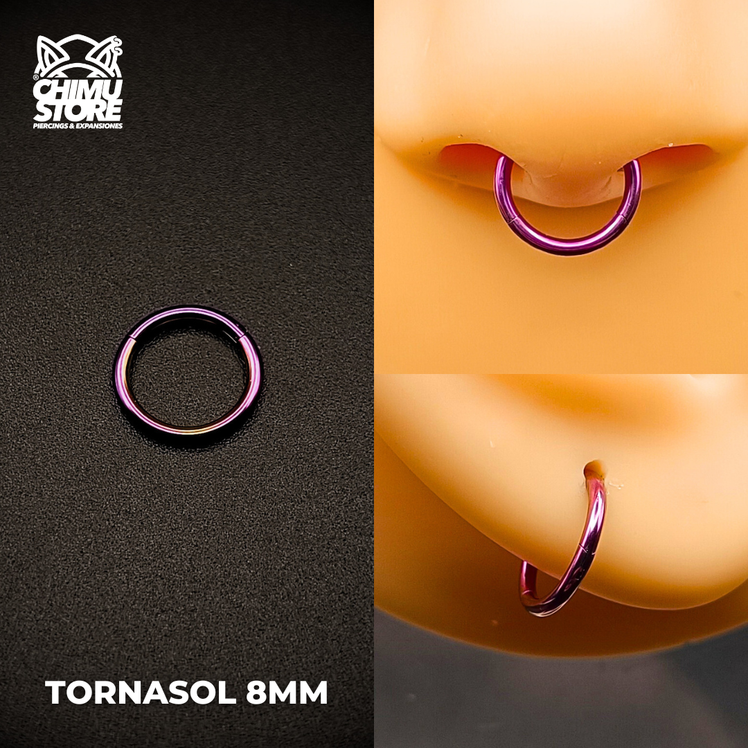 NEW Argollas Clicker Titanio G23 - Lisas Tamaño 8mm (1,2mm) (16G)