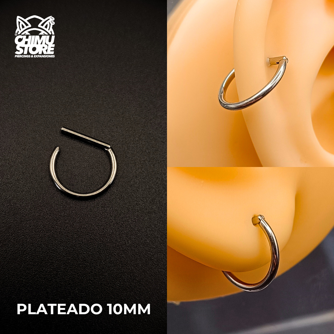Argolla Clicker Titanio G23 - Forma D Lisas (1,2mm) (16G)