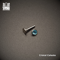 Labret Titanio G23 - Bezel Set Cristal 4mm (1,2mm;8mm) (16G)
