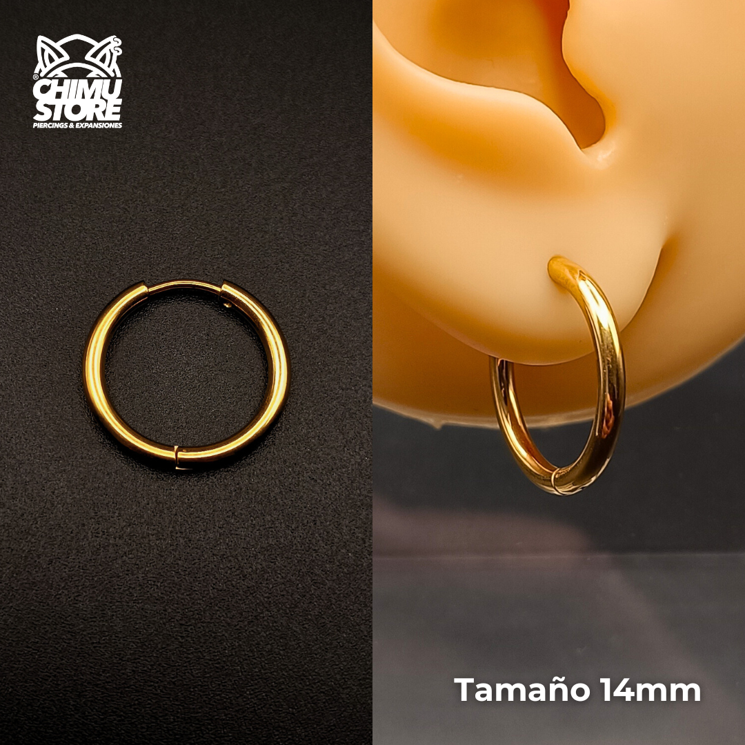 NEW Argollas Titanio G23 - Dorados Grosor 2mm - Para Colgantes y Septums (18G)