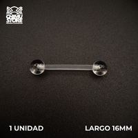 NEW Barbell Recto Retenedores (RE) Acrilico Bio Flexible - Bolitas de 5mm (1,6mm) (14G)