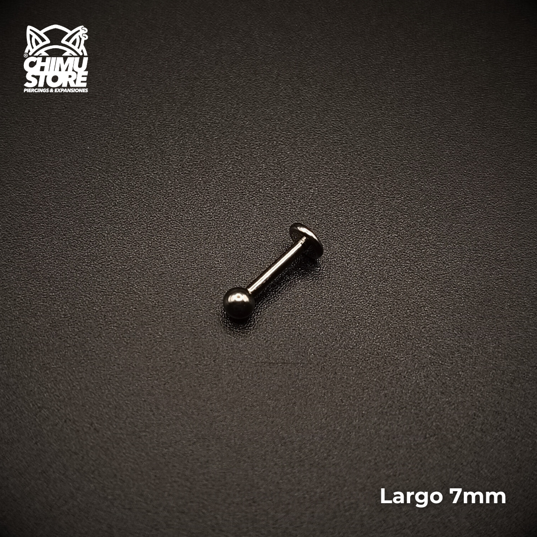 Labret Rosca Interna Titanio ASTM F-136 - Bolita de 3mm Plateados (1,2mm) (16G)