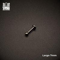 Labret Rosca Interna Titanio ASTM F-136 - Bolita de 3mm Plateados (1,2mm) (16G)