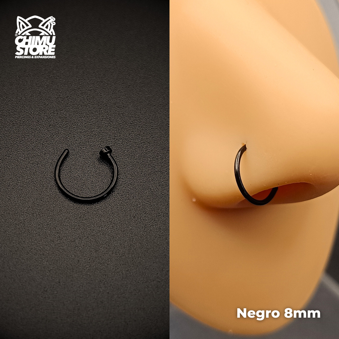 NEW Nostril Titanio G23 - Argolla con Tope 8mm (0,8mm;8mm) (20G)