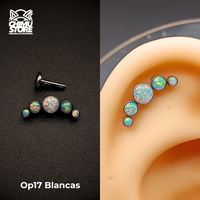 NEW Labret (HC) Titanio G23 - Cluster 5 Opalitas (1,2mm) (16G)