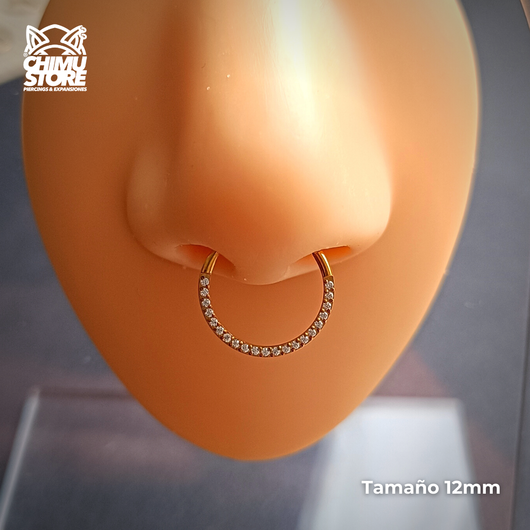 NEW Argolla Clicker Dorada Titanio G23 - Zirconias Frontales (1,2mm) (16G)