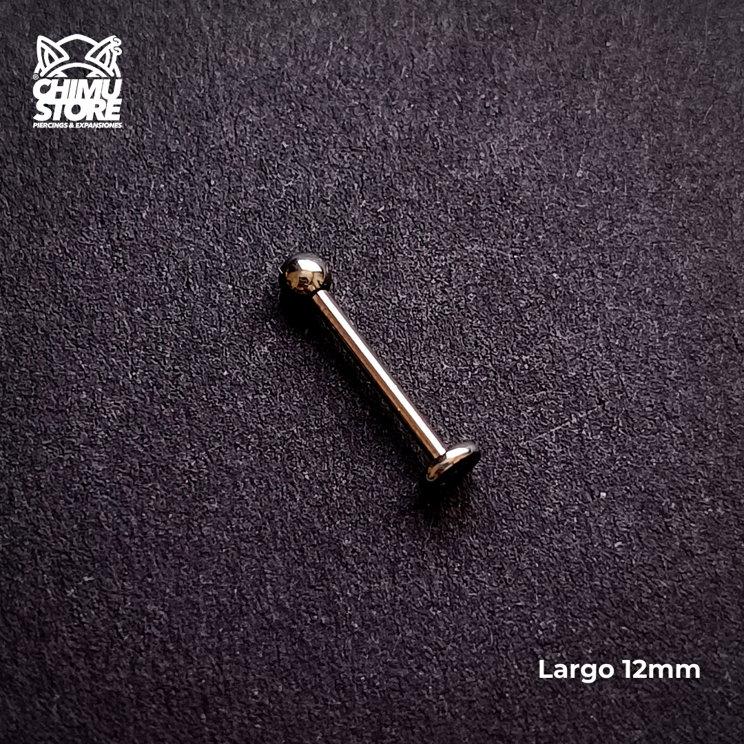Labret Plateado Titanio G23 - Bolitas 3mm (1,2mm) (16G)