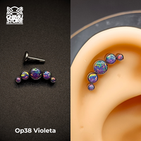 NEW Labret (HC) Titanio G23 - Cluster 5 Opalitas (1,2mm) (16G)