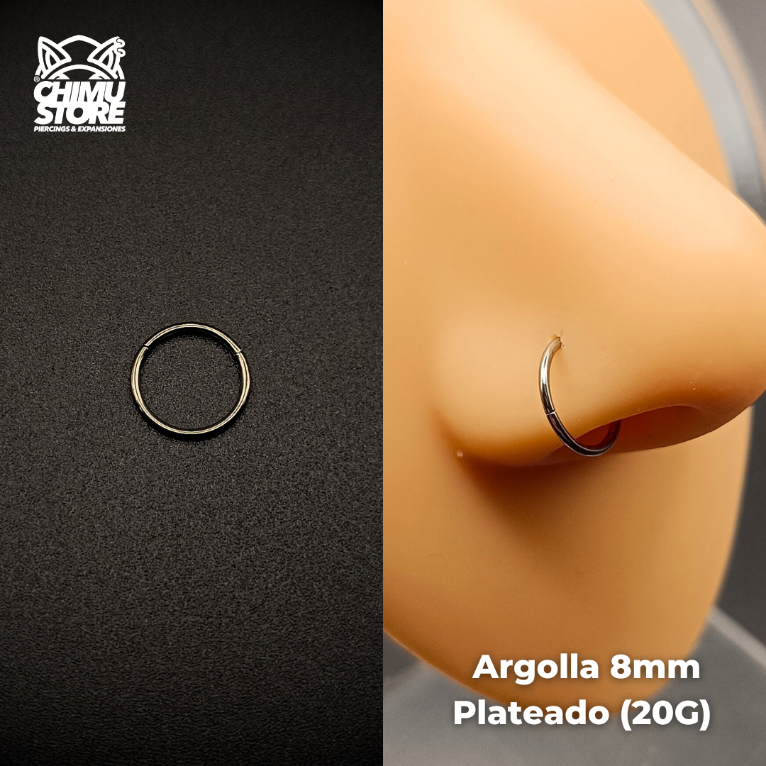 NEW Nostril Argolla Clicker Titanio G23 - Lisa (0,8mm y 1mm) (18G y 20G)
