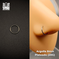 NEW Nostril Argolla Clicker Titanio G23 - Lisa (0,8mm y 1mm) (18G y 20G)