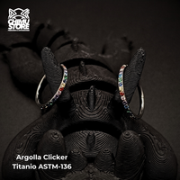 NEW Argolla Clicker Titanio ASTM F-136 - Zirconias Colores Laterales (1,2mm) (16G)