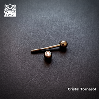 Barbell Recto Rosca Externa Titanio G23 - Cristales (1,6mm;16mm*5) (14G)