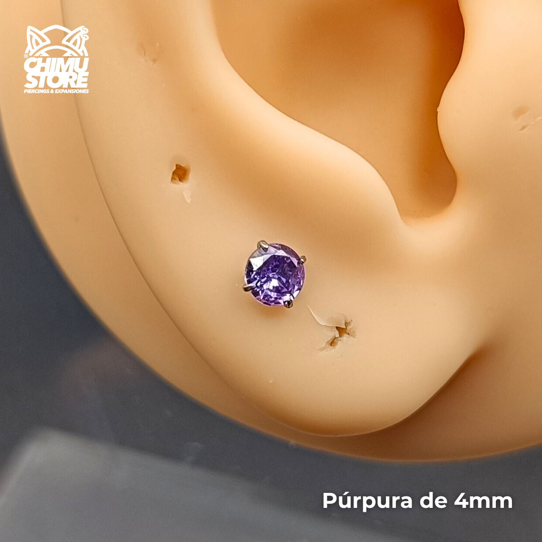 Labret Titanio G23 - Prong Set Zirconia M001 (1,2mm) (16G)