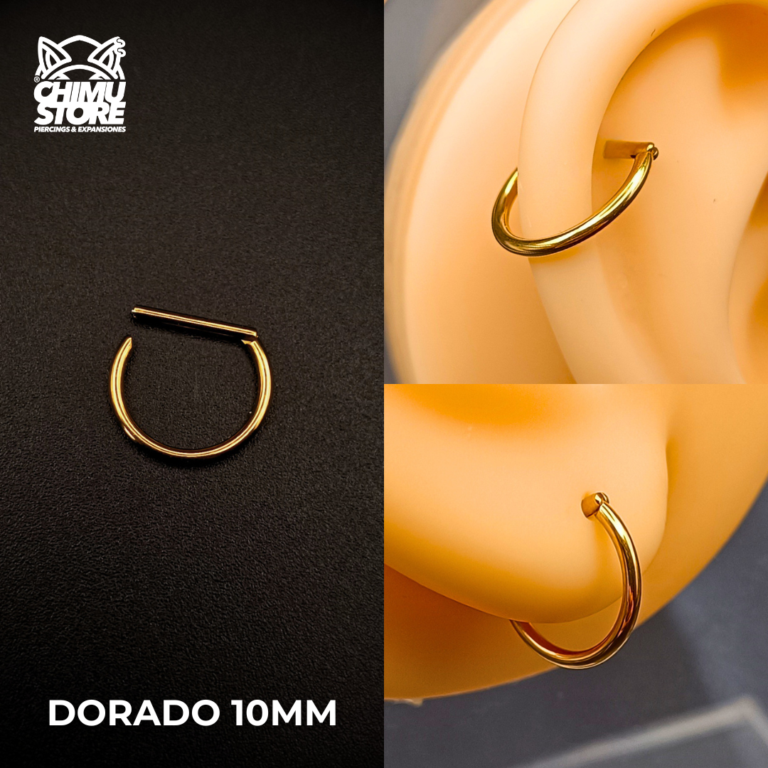 Argolla Clicker Titanio G23 - Forma D Lisas (1,2mm) (16G)