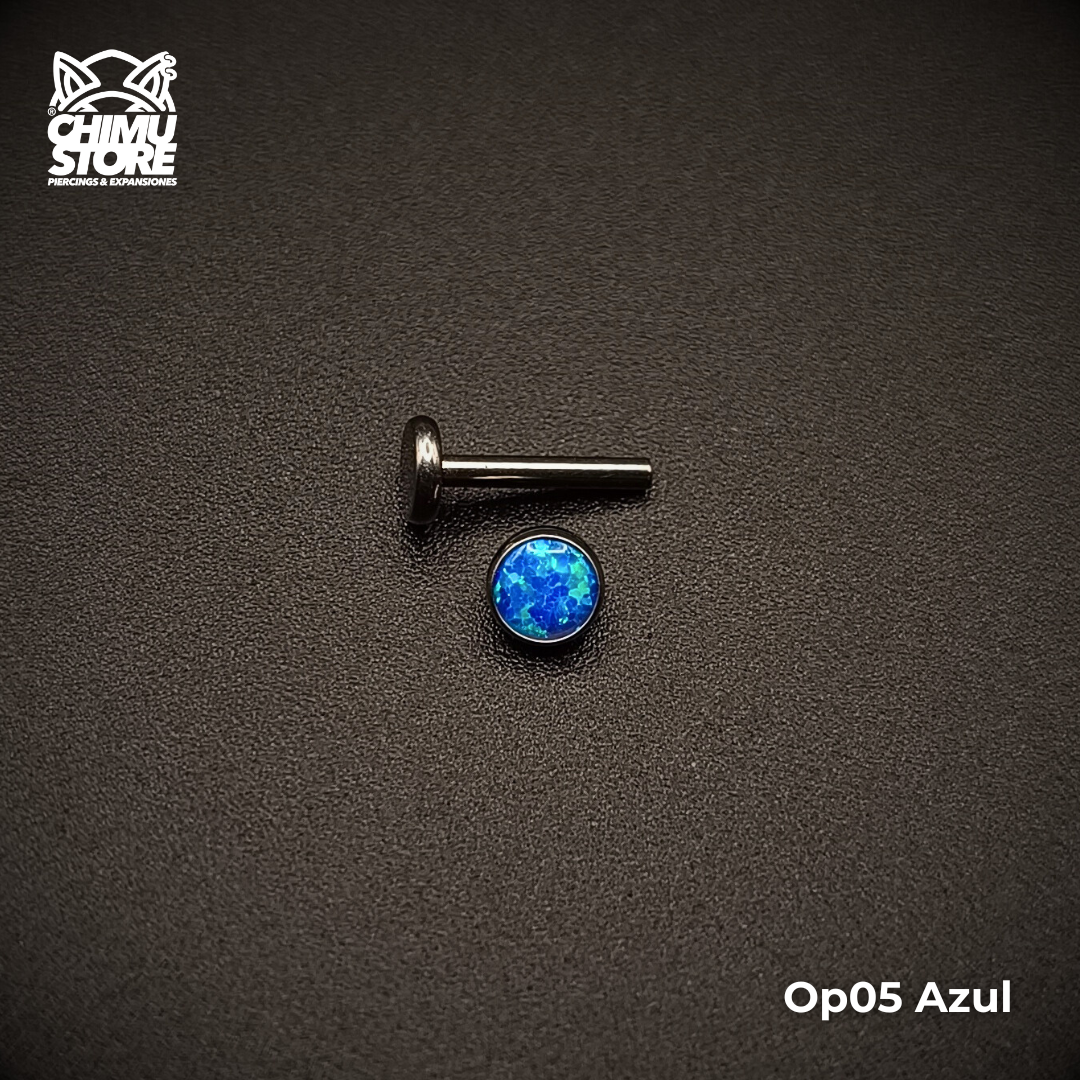 Labret Titanio G23 - Piedra Opalita de 4mm (1,2mm;8mm) (16G)