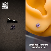 NEW Labret (HC) Titanio G23 - Prong Set Zirconia Cuadrada 003 (1,2mm;8mm) (16G)