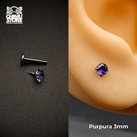NEW Labret (HL) Titanio G23 - Prong Set Zirconia M001 (1,2mm) (16G)
