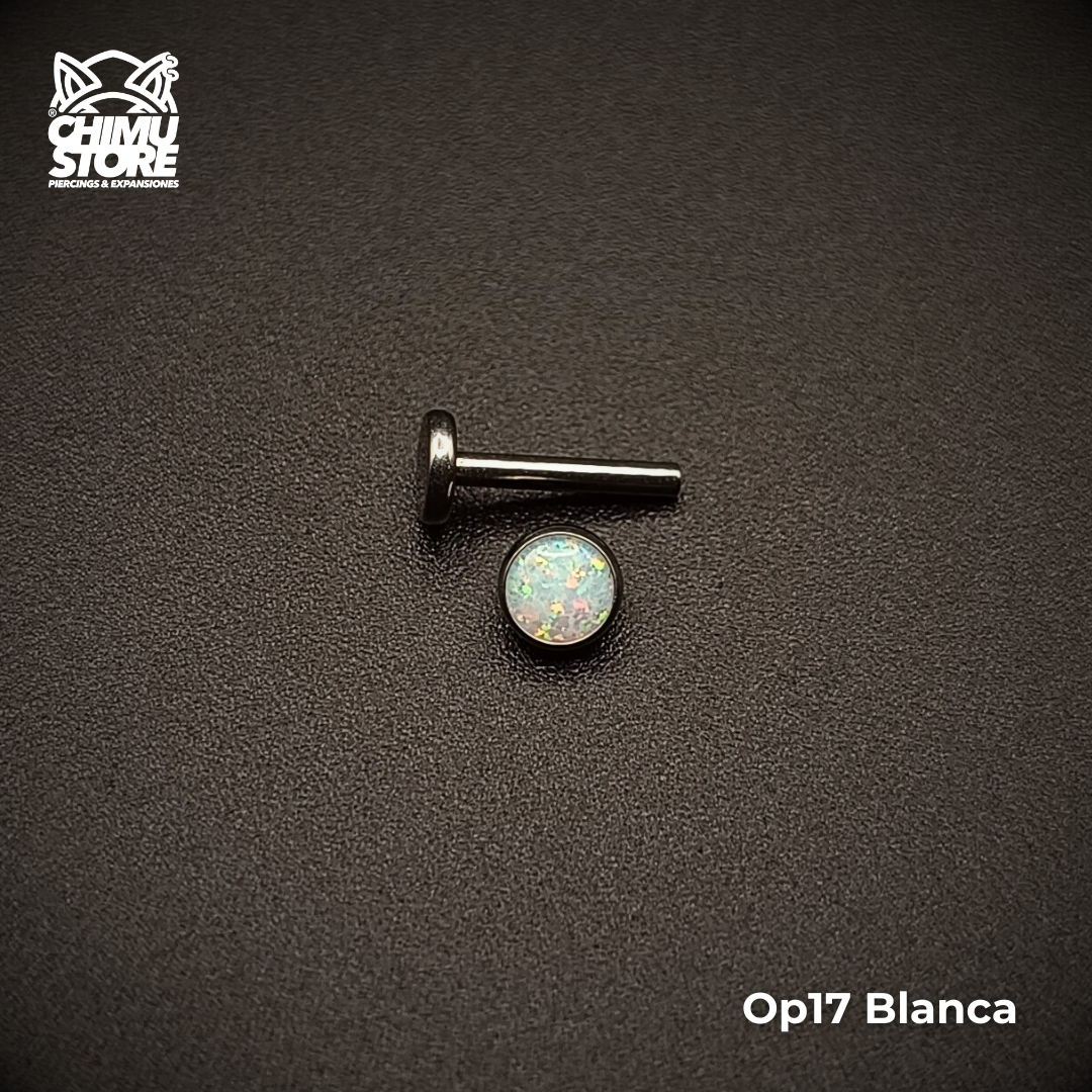 Labret Titanio G23 - Piedra Opalita de 4mm (1,2mm;8mm) (16G)