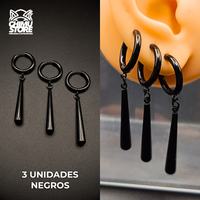 NEW Colgante Acero Inoxidable - Pendientes de Zoro 35mm (1mm;12mm) (18G)