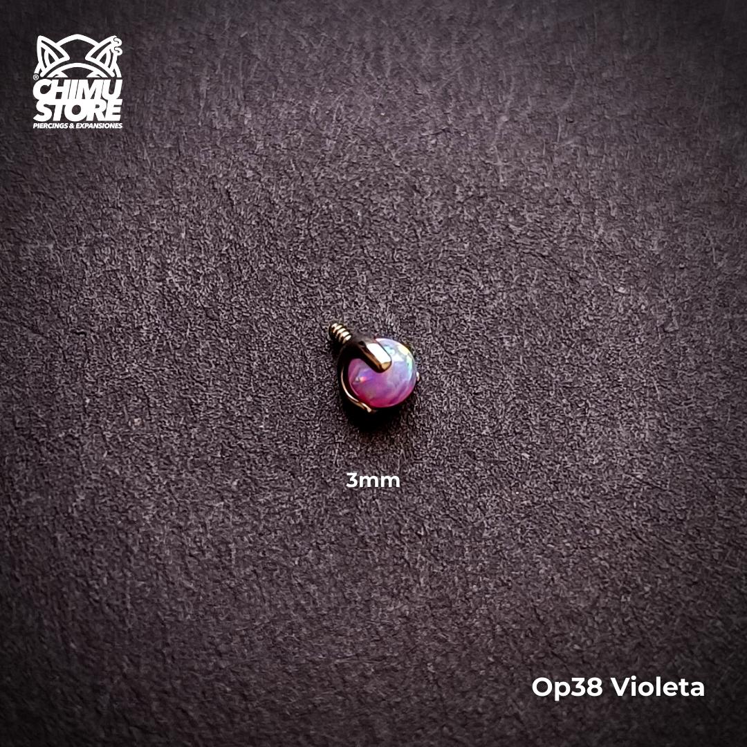 Tops de Labrets Titanio G23 - Esfera Opalita de 3mm (1,2mm) (16G)
