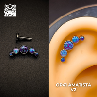 NEW Labret (HC) Titanio G23 - Cluster 5 Opalitas (1,2mm) (16G)