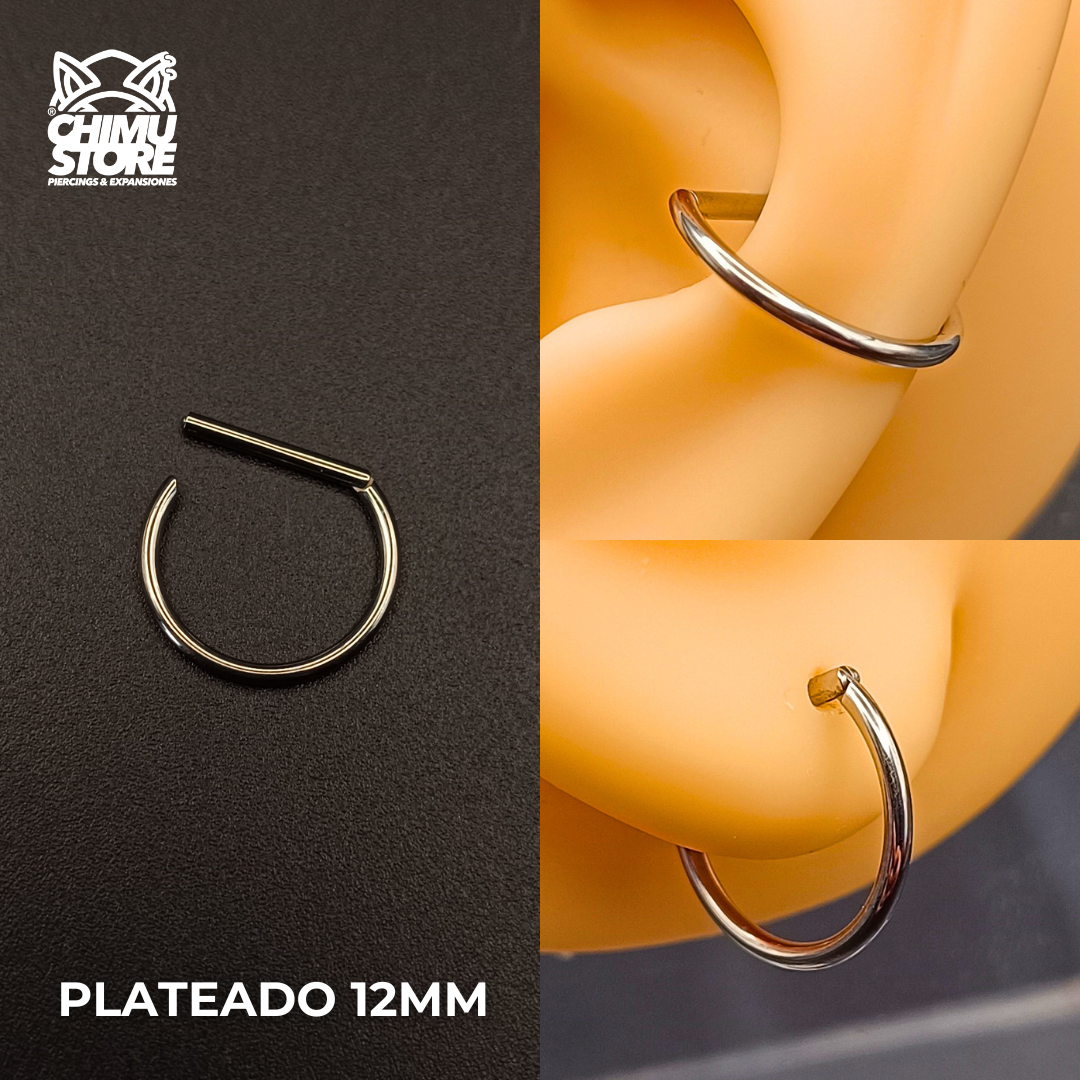 Argolla Clicker Titanio G23 - Forma D Lisas (1,2mm) (16G)