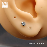 Labret Titanio G23 - Prong Set Zirconia M001 (1,2mm) (16G)