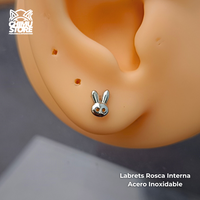 Labret Rosca Interna Acero Inoxidable - Figuras y Animales (1,2mm;8mm) (16G)