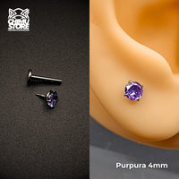 NEW Labret (HL) Titanio G23 - Prong Set Zirconia M001 (1,2mm) (16G)